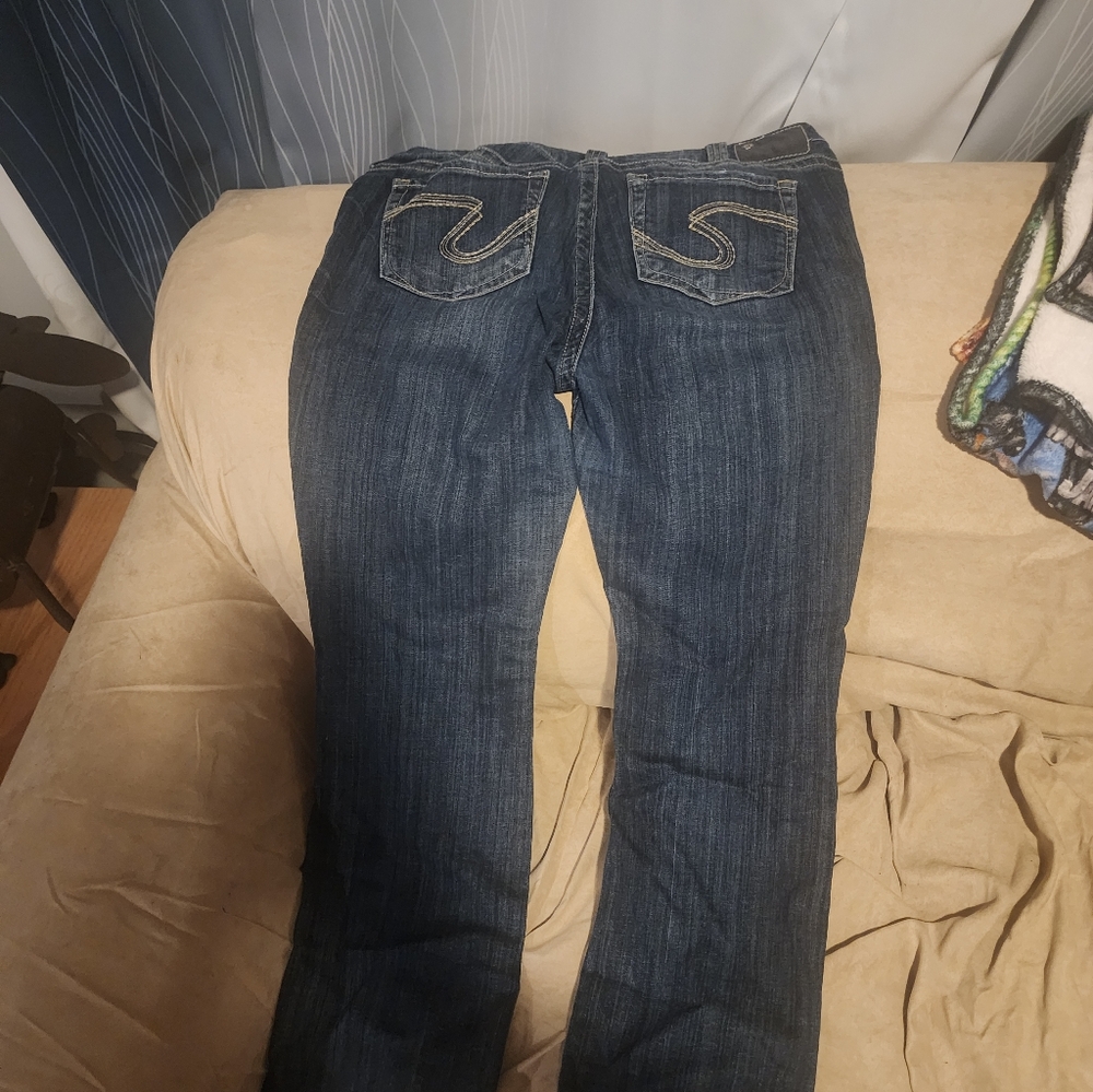 Silver Jeans Co Tuesday Bootcut Blue Stretch Denim Jeans Womens 14/31L